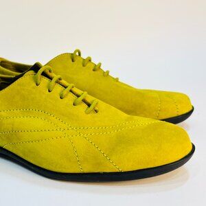 ARCHE Laius Green Leather Comfort Shoes 40 EU Lace Up Sneakers France US 9.5 M